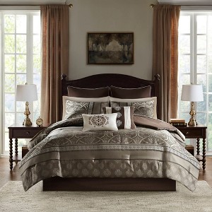 16Pcs Comforter Set, Solid Bedding Set, Microfiber Bed Comforter - 1 of 4