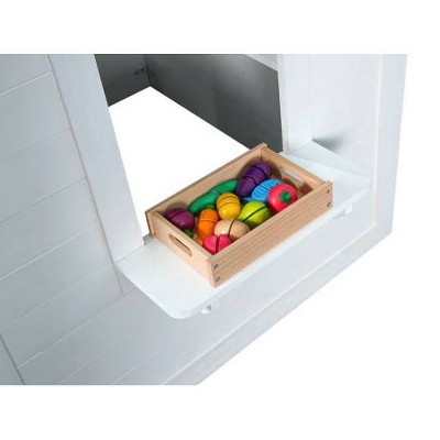 Zahara White and Black Wooden Playhouse with Kitchen