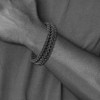 Black Bow Jewelry 17.5mm Stainless Steel Two Tone Brown Leather Braided Bracelet, 8.5 In - 3 of 4