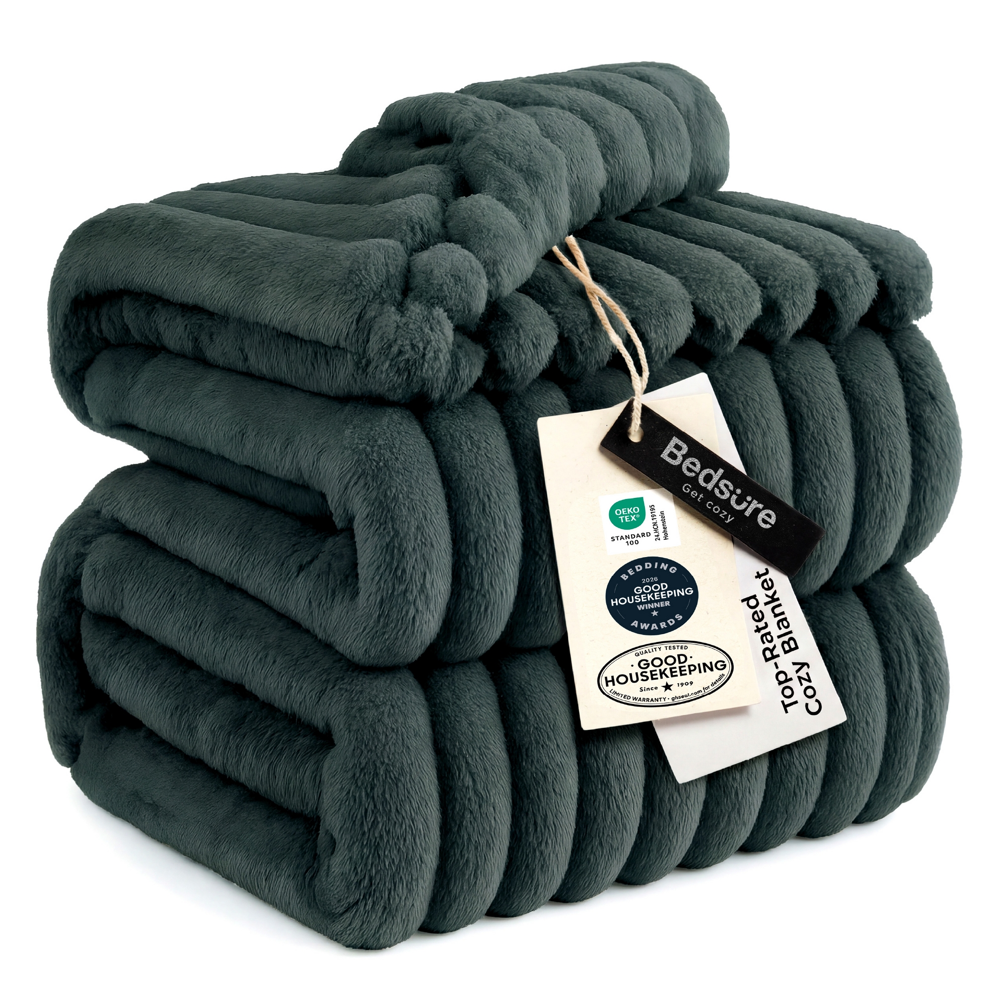 Bedsure Blankets Queen for Bed - Cozy Soft Sofa Couch Cover Blankets for Women, GentleSoft Cute Large Bedding Fleece Throws for Girls, Mallard Green