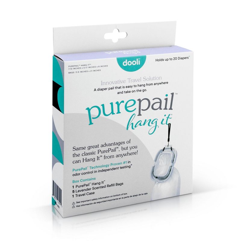 PurePail Hang It Odor-Trapping Diaper Disposal, White, Lavender Scent, 4 of 7