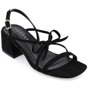 Journee Collection Womens Amity Sling Back Multi Strap Block Heel Sandals - 1 of 4
