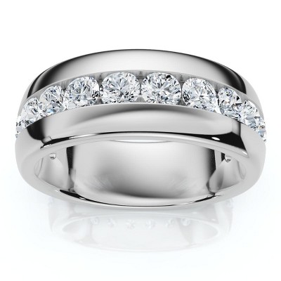 Pompeii3 1 1/2Ct Men's Diamond Wedding Anniversary Ring 10k Gold Channel Set Lab Created