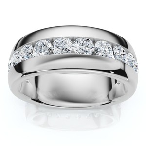 Pompeii3 1 1/2Ct Men's Diamond Wedding Anniversary Ring 10k Gold Channel Set Lab Created - 1 of 4