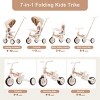 7-in-1 Foldable Toddler Tricycle,Baby Trike with Adjustable Handle,Canopy,Guardrail & Removable Pedals, Push Bike for Kids 1-5 Years-3irtyhousy - 3 of 4