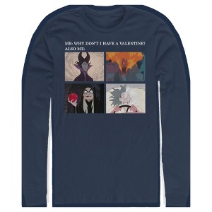 Men's Disney Villains Valentine's Day Meme EVIL Long Sleeve Shirt - 1 of 4