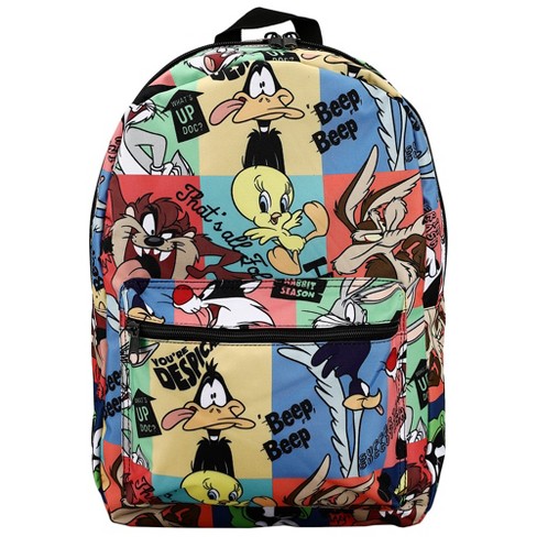 Looney Tunes Classic Cartoon Characters Tile Print Laptop Backpack : Target