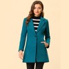 INSPIRE CHIC Women's Regular Fit Notched Lapel Long Sleeve Buttoned Classic Coat - 3 of 4
