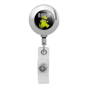 Rugrats Reptar Rawr! Metal Chrome Badge ID Card Holder Clip - 1 of 3