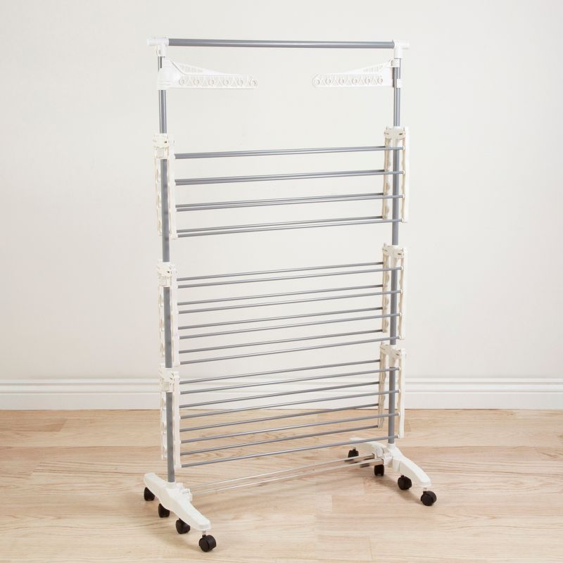 Heavy Duty 3 Tier Laundry Rack- Stainless Steel Clothing Shelf for Indoor/Outdoor Use with Tall Bar Best Used for Shirts Towels Shoes- Everyday Home, 3 of 6