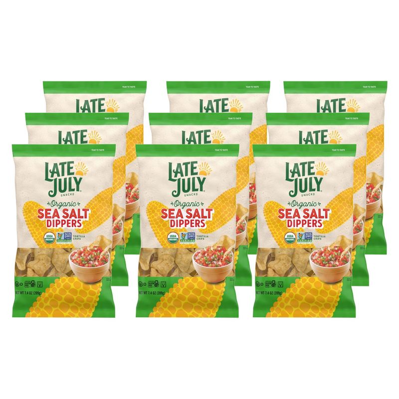 Late July Snacks Sea Salt Dippers Tortilla Chips - Case of 9/7.4 oz, 1 of 7