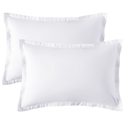 2 Pack Brushed Microfiber Pillow Shams, Super Soft and Cozy Oxford Pillowcases - NTBAY
