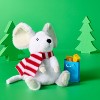 7'' Mouse White and Gray with Striped Scarf Stuffed Animal - Gigglescape™ - 2 of 3
