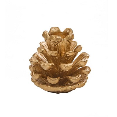 Patricia Heaton Home Gold Pinecone Taper Holder 2.5" Set of 4