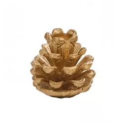 Patricia Heaton Home Gold Pinecone Taper Holder 2.5" - Set of Four