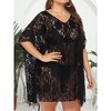 Women's Swimsuit Beach Cover Up Lace Bikini Beachwear Plus Size Beach Bikini See Through Swimwear - 2 of 4