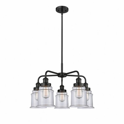 Canton - 5 Light Stem Hung Chandelier In Industrial Style-16.25 Inches Tall and 24 Inches Wide