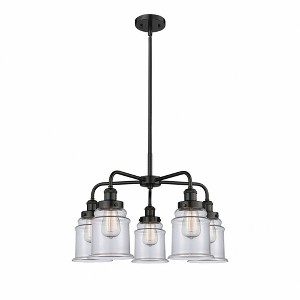 Canton - 5 Light Stem Hung Chandelier In Industrial Style-16.25 Inches Tall and 24 Inches Wide - 1 of 1