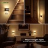 YANSUN 2-Pack 1W Plug-in Motion Sensor Night Light, Black, 3000K Warm Light, 3-Step Dimming, Up/Down Light, US Plug - 2 of 4