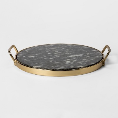 black decorative tray