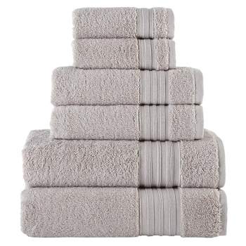 Laural Home Grey Mist Spa Collection 6-Pc. Cotton Towel Set