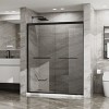 MAYEERTY Double Sliding Glass Shower Door Aluminum Framed Shower Enclosure with Clear Tempered Glass, Stainless Steel Hardware, Black - 3 of 4