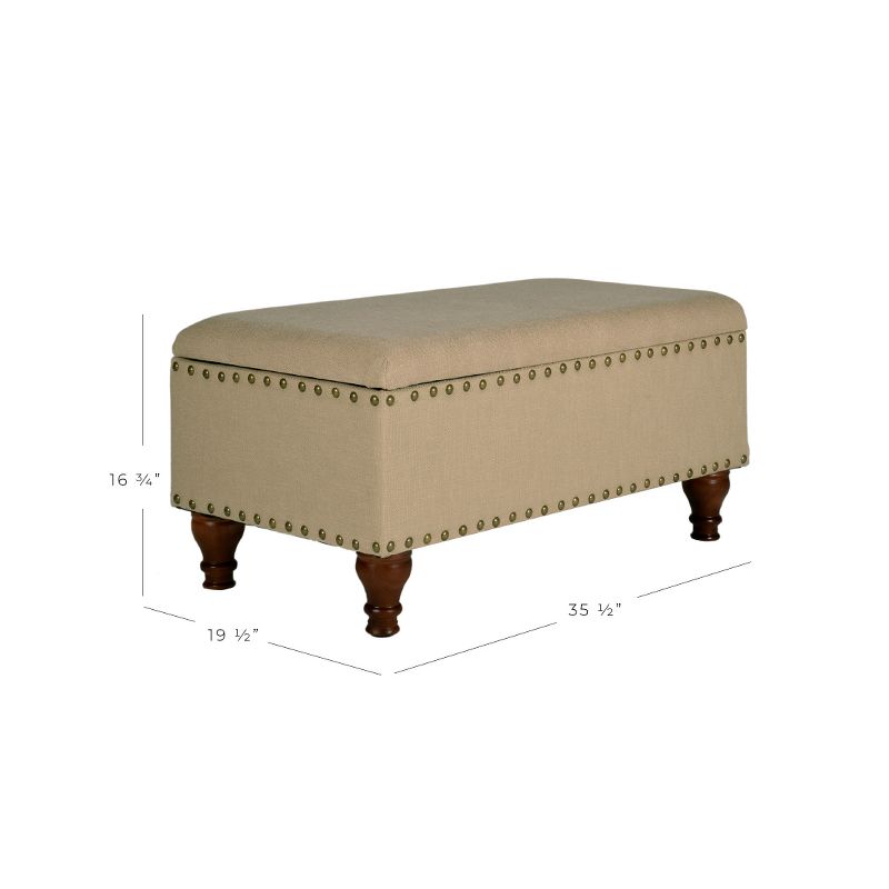 Large Rectangle Storage Bench with Nailhead Trim - HomePop, 2 of 11