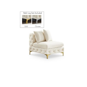 Meridian Furniture,Tremblay Velvet Armless Chair - 1 of 4
