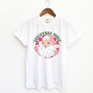Simply Sage Market Women's Christmas Vibes Santa Short Sleeve Garment Dyed Tee - 1 of 3