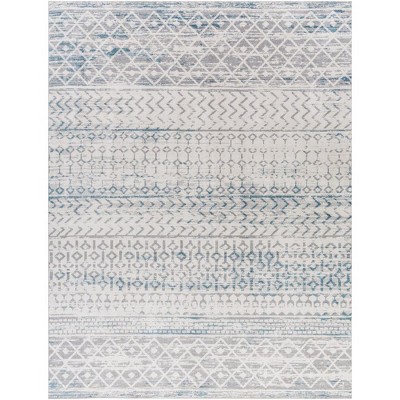 Mark & Day West Terre Haute 7'10"x10' Rectangle Washable Woven Indoor Area Rugs Medium Gray: Stain-Resistant, Bohemian Decor