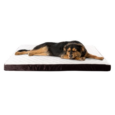 Pet Adobe Bamboo Charcoal-Infused Odor-Resistant Orthopedic Pet Cushion with Removable Cover - 44" x 35", Brown and White