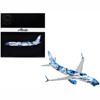 Boeing 737-800 Commercial Aircraft Alaska Airlines Salmon People Livery "Gemini 200" 1/200 Diecast Model Airplane by GeminiJets - 4 of 4