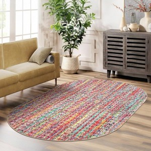 Modern Washable Area Rug, Non Slip Stain Rsistant Braided Print Carpet, Throw Mat for Bedroom Living Room Dining Room Home Decor - 1 of 4
