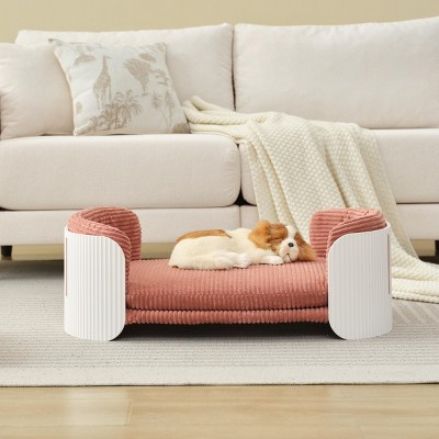 Dog Couch Bed Puppy Sofa Bed, Elevated Pet Sofa with Removable Mattress Cover, Indoor Furniture for Small Dogs, Cats, Puppies-Cuddlewood
