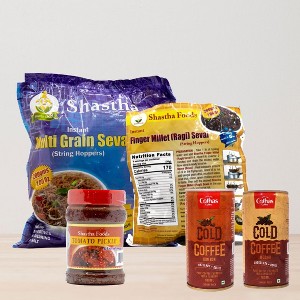 Shastha Sevai & Coffee Combo - Multi Grain & Ragi Sevai +Tomato Pickle + 2 Cold Beverages [Bon Bon + Mocha ] For Kithen Grocery Items / Grocery Items - 1 of 4