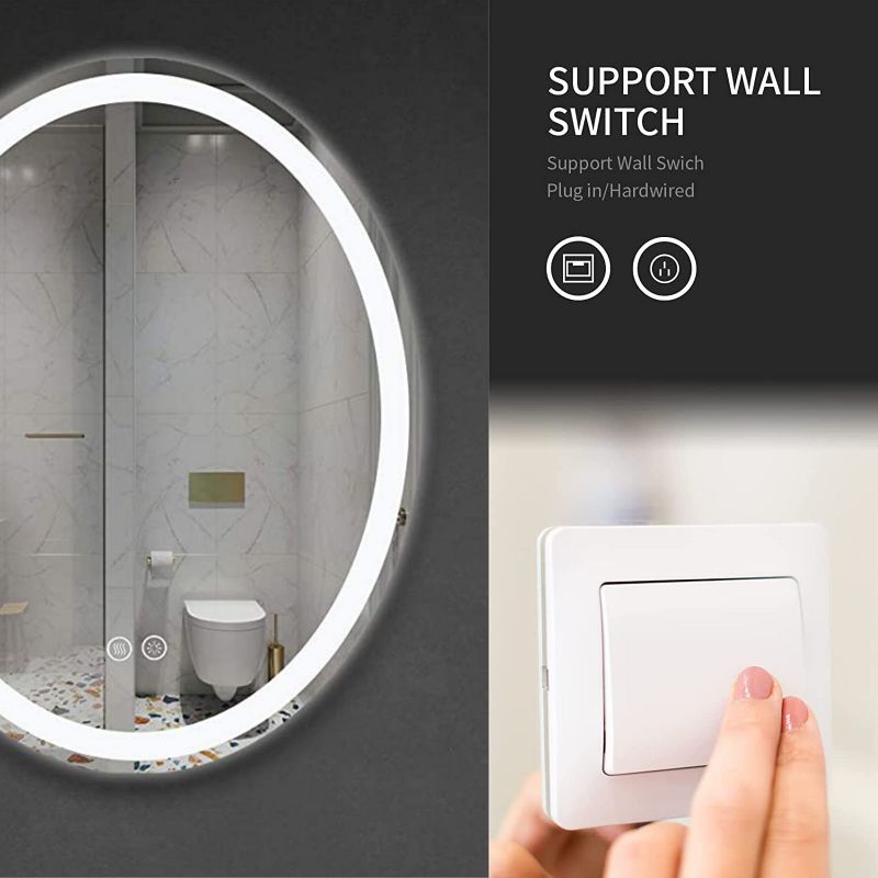 Organnice Frameless LED Light Anti Fog Bathroom Vanity Mirror, 4 of 9