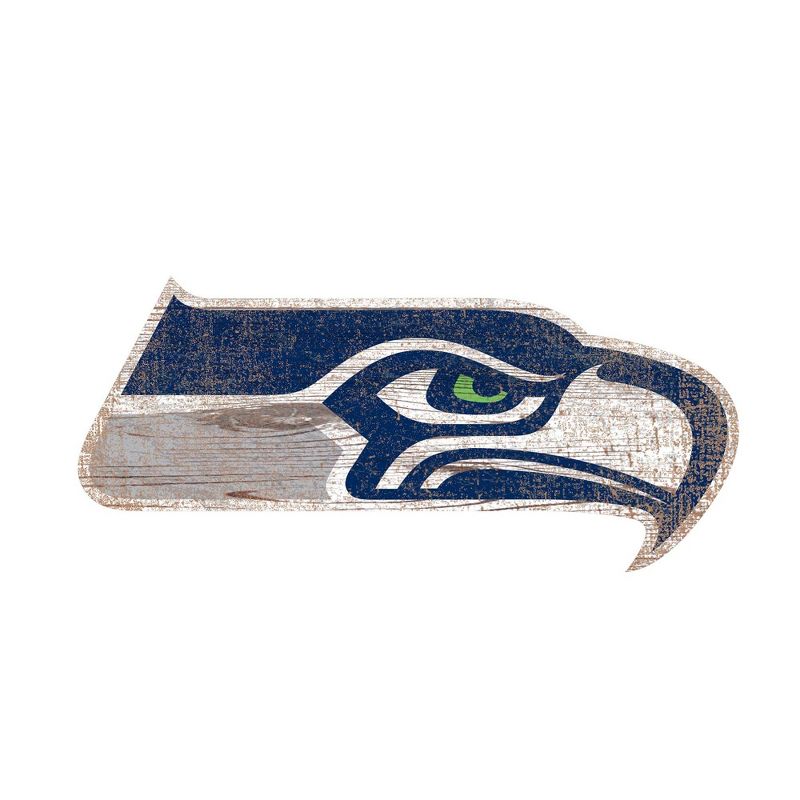 NFL Seattle Seahawks Distressed Logo Cutout Sign, 1 of 2