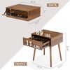 Arceso Hidden Compartment Nightstand, Concealment Furniture Mid Century Bed Side Table with Drawer, Storage End Table for Bedroom， Walnut brown - 4 of 4