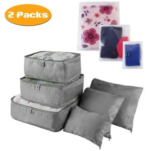 Racxily 9Pcs/Set Clothes Storage Bags Water-Resistant Travel Luggage Organizer Clothing Packing Cubes for Blouse Hosiery Stocking - 1 of 4