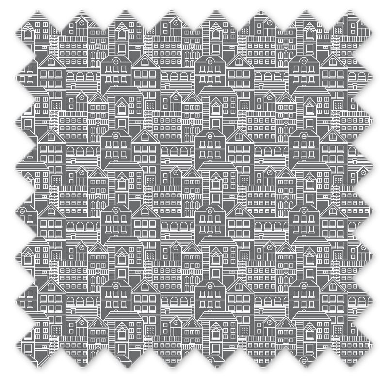 Bacati - Clouds in the City Gray Reverse Cityscape Crib/Toddler Bed Skirt, 4 of 6