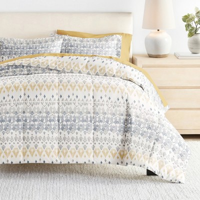 7PC Bedding Bundle, Patterned Comforter and Solid Sheet Set - Becky Cameron