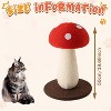 Paaaawaters Extra Large Vertical Sisal Mushroom Shaped Cat Scratcher, Indoor Cat Interactive Cute Mushroom Cat Scratcher Cat Scratching Board - 3 of 4