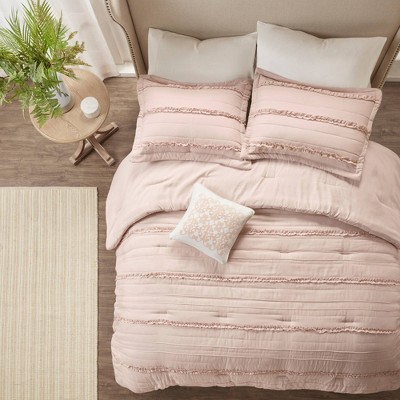 Alexis Ruffle Comforter Set (California King) Pink - 5pc