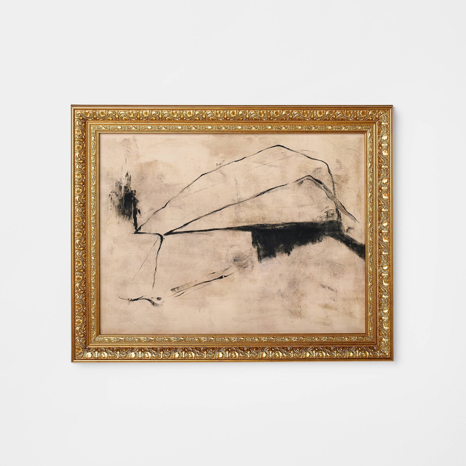 16"x20" Abstract Line Framed Wall Art Gold - Threshold™ designed with Studio McGee