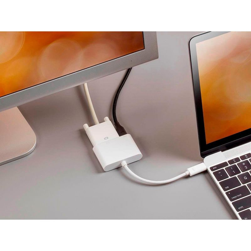 Monoprice USB-C to DVI and USB-C (F) Dual Port Adapter, Compatible With USB-C Equipped Laptops, Such As The Apple Macbook And Google Chromebook, 4 of 5
