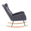 GlasFlength Accent Chairs Plush Teddy Fabric Rocking Chair with Ergonomic Backrest for Nursery Living Room, Black, 25.19"*34.25"*36.22" - 4 of 4