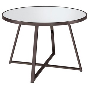 Coaster Home Furnishings Jillian Round Dining Table with Tempered Mirror Top Black Nickel - 1 of 4