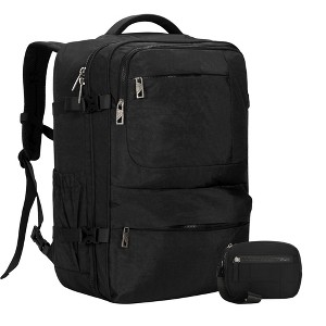 Hynes Eagle 44L Travel Backpack Wristlet Wallet Set-Black - 1 of 4