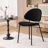 Set of 4 Boucle Upholstered/PU Leather Dining Chairs with Metal Legs,Mid-Century Modern Accent Chair for Kitchen or Dining Room-The Pop Home - 3 of 4