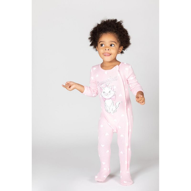 Disney The Aristocats Bambi Baby Girls 3 Pack Zip Up Sleep N' Play Coveralls Newborn to Infant, 4 of 9
